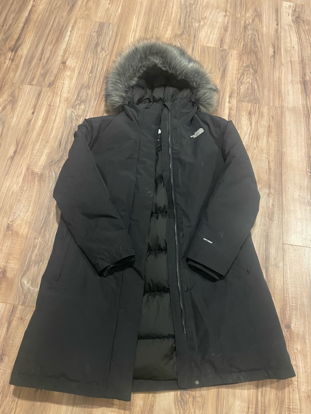 The North Face Black Insulated Parka with Faux-Fur Trimmed Hood